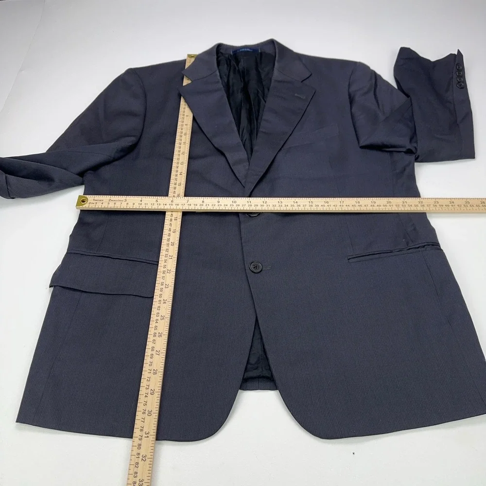 Joseph Abboud Collection Mens 44S‎ Navy Blue Wool Micro Stripe Blazer Sport Coat